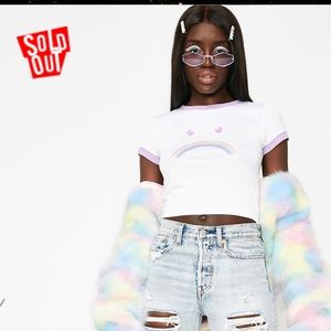 Sugar thrillz sad rainbow face tee